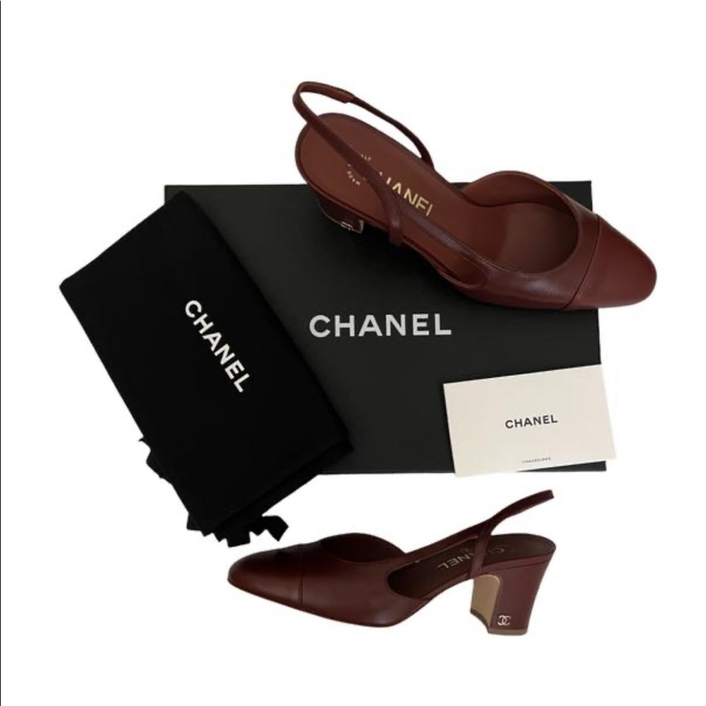 CHANEL Slingback Pump Burgundy
